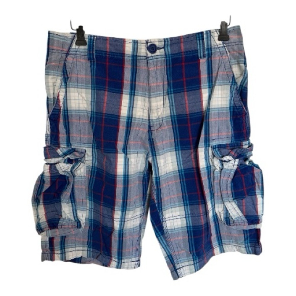 FREE with any purchase- Urban heritage Blue and Red Plaid Cargo Shorts size 32